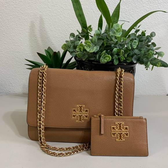 👜💕 Tory Burch Tan Leather Shoulder Bag with wallet - Picture 11 of 15